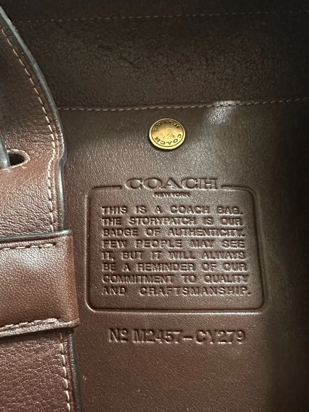 Coach Crosby Leather Backpack in Deep brown with Gold Accents